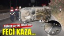 İzmir'de feci kaza... Refüje çarpıp takla attı!