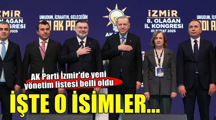 AK Parti İzmir de yeni yönetim listesi belli oldu