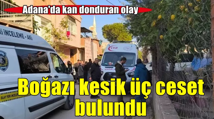 Adana da boğazları kesik üç ceset bulundu