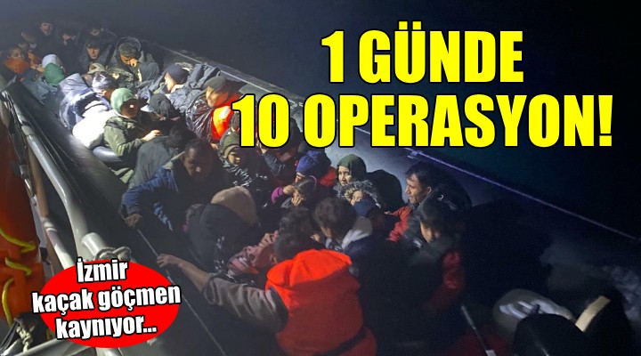 Bir günde 10 kaçak göçmen operasyonu!