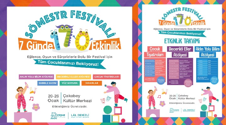 Çeşme de çocuklara renkli sömestr festivali...