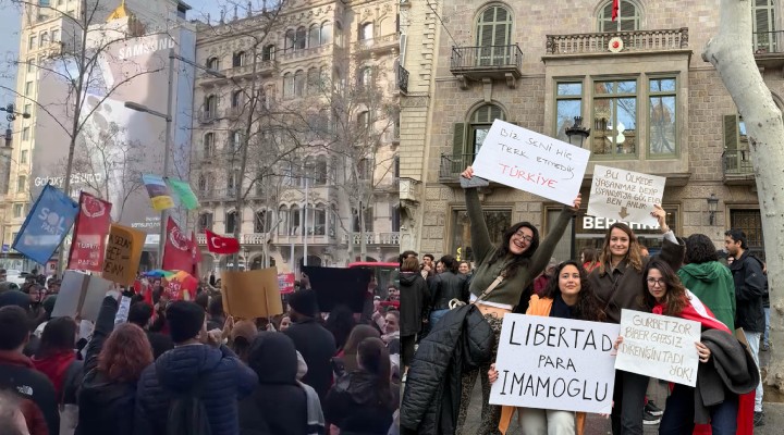 İspanya da İmamoğlu protestosu