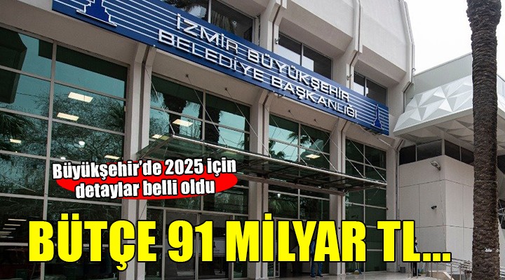 İzmir Büyükşehir e 91 milyar TL lik bütçe!