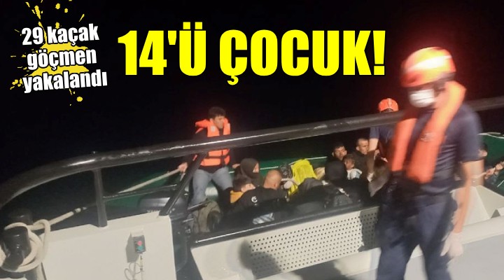 İzmir'de 14'ü çocuk 29 kaçak göçmen yakalandı