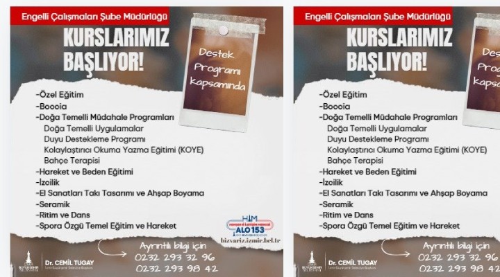 İzmir de engelli yurttaşlar için kurs dönemi...