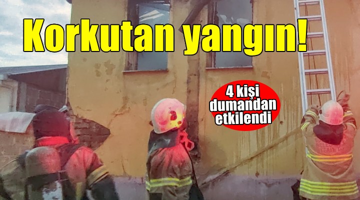 İzmir de ev yangını... 4 kişi dumandan etkilendi!