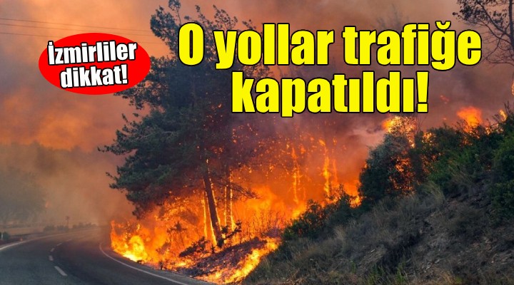 İzmirliler dikkat... Yangın nedeniyle o yollar trafiğe kapatıldı!