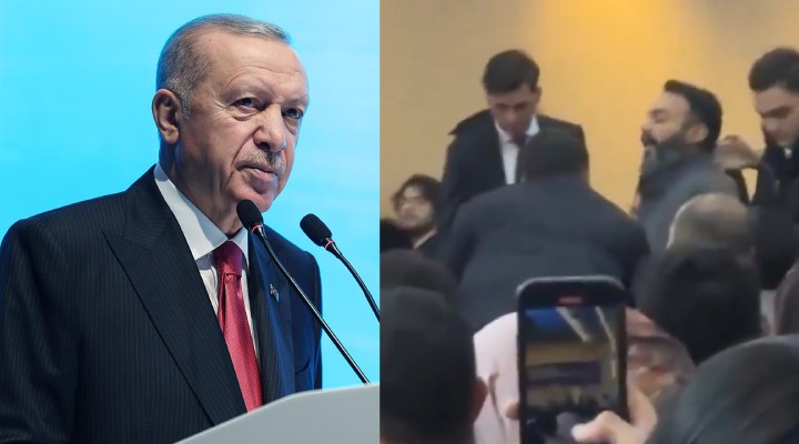 Kürsüdeki Erdoğan a protesto!