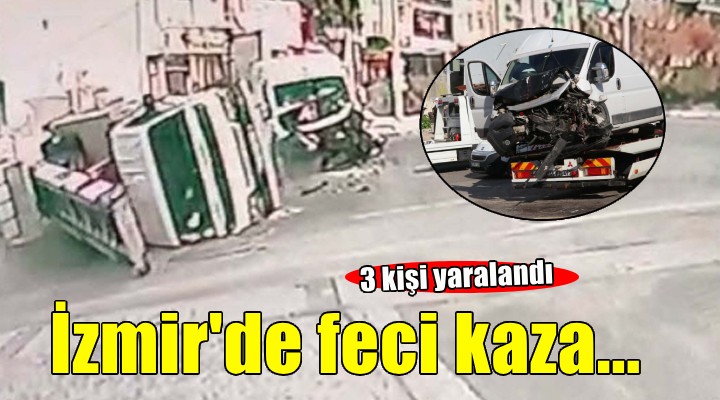 Otomobil minibüs ile kamyonete çarptı: 3 yaralı