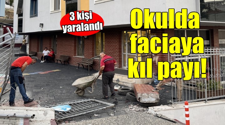 Otomobil okul bahçesine girdi: 3 yaralı!