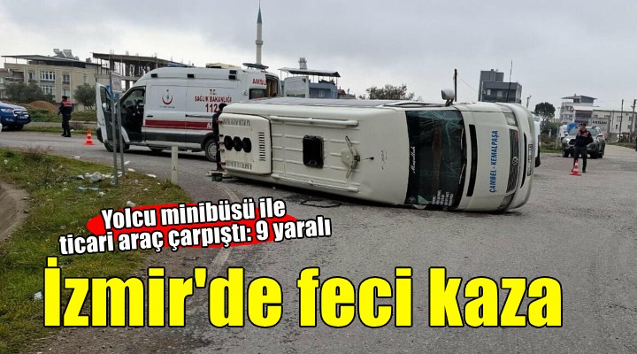 Yolcu minibüsü ile ticari araç çarpıştı: 9 yaralı