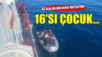 İzmir'de 43 kaçak göçmen kurtarıldı