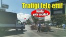 Yola saçılan atıklar trafiği felç etti!